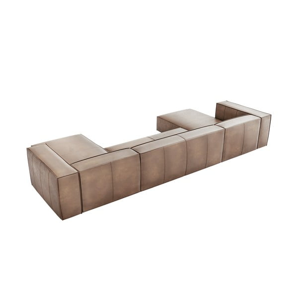 Világosbarna bőr sarokkanapé ("U" alakú) Madame – Windsor & Co Sofas-image-3