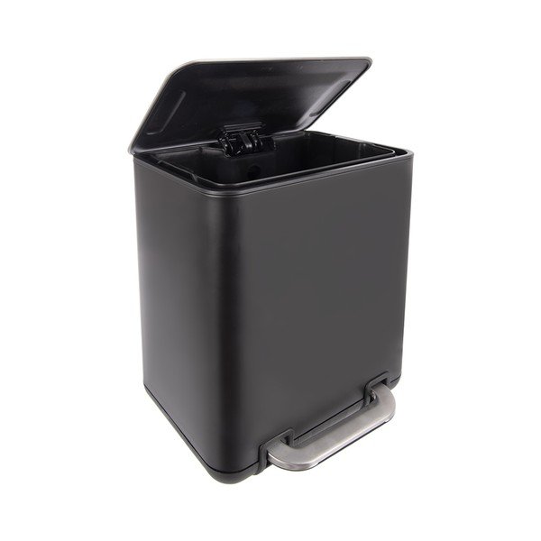 Fekete rozsdamentes acél pedálos szemetes 6 l Black – Orion-image-3