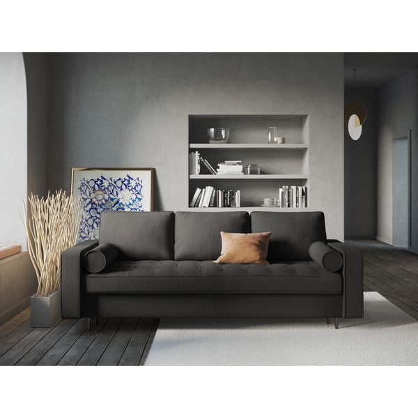 Santo sötétszürke kinyitható kanapé - Milo Casa-image-1