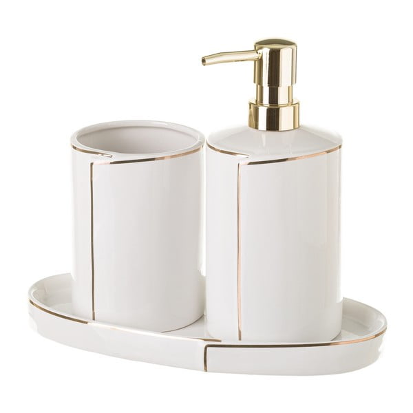 Fehér fürdőszobai kiegészítő szett Gold Lining – Casa Selección