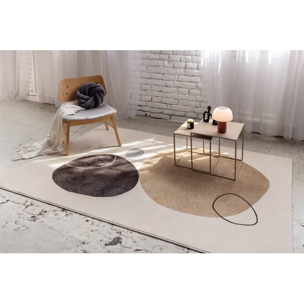 Bézs-krémszínű szőnyeg 140x200 cm Peblinne – Universal-image-1