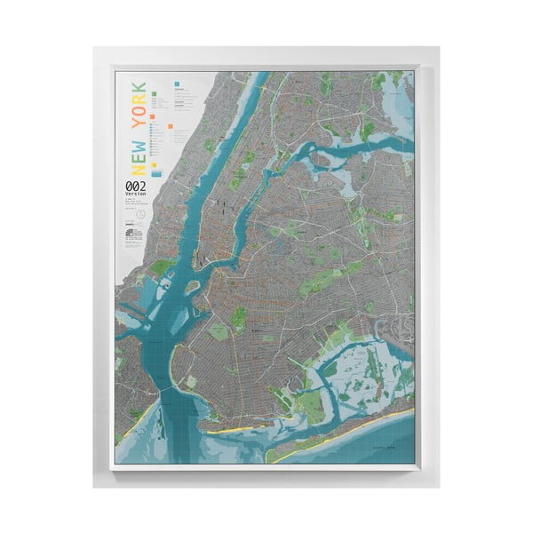New York City térkép áttetsző borítással - New York, 130 x 100 cm - The Future Mapping Company