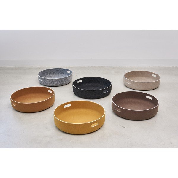 Textil tárolókosár ø 46x12 cm Cesto Black – MiaCara-image-1