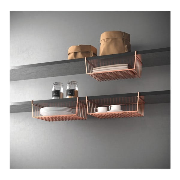Rézszínű függő tároló, szélesség 40 cm - Metaltex-image-3
