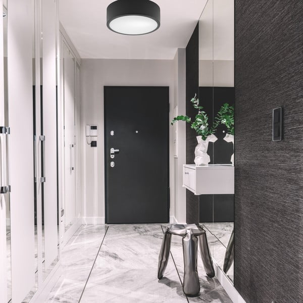 Fekete mennyezeti lámpa üveg búrával - LAMKUR-image-1