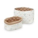 Krémszínű-világosbarna textil játéktároló kosár szett 2 db-os ø 24x17 cm Dreamland/Camel – Cam Cam Copenhagen