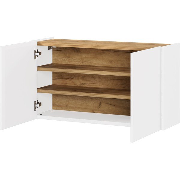 Fehér függő szekrény tölgyfa dekorral 93x52x29 cm Libbiano – Germania-image-2