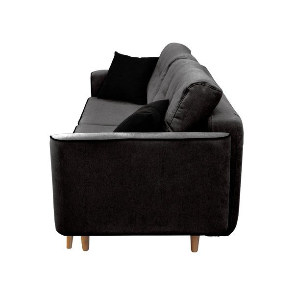 Ivy fekete 3 személyes kinyitható kanapé világos lábakkal - Mazzini Sofas-image-2