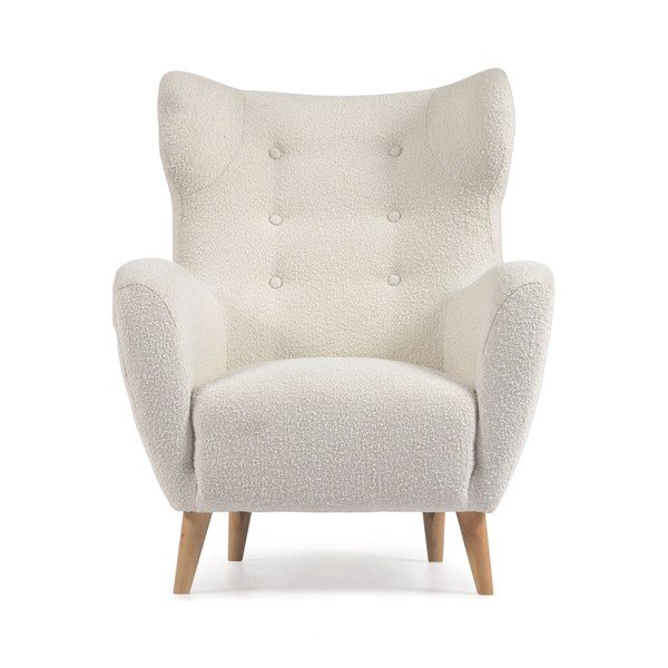 Fehér buklé fotel Patio – Kave Home-image-2