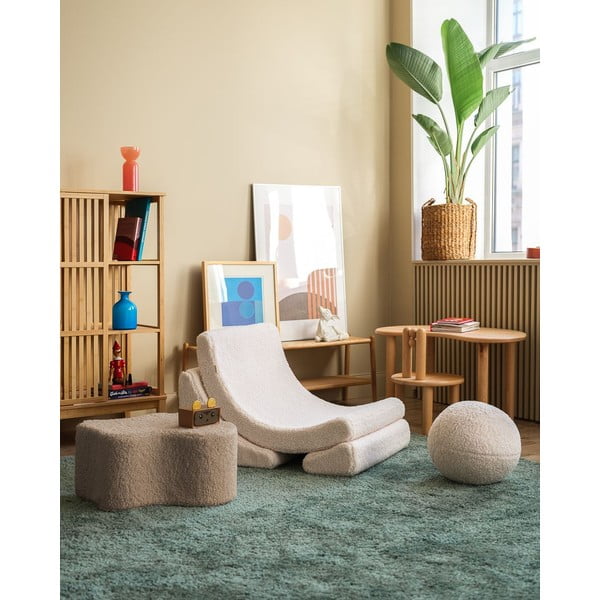 Világosbarna buklé gyerek puff Cloud – Wigiwama-image-3