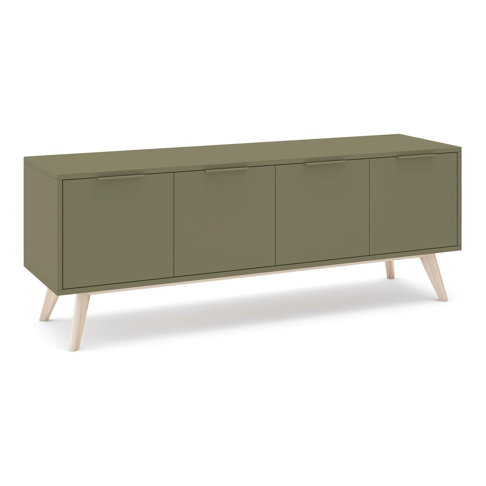 Zöld matt TV-állvány 140x53x40 cm Campus – Marckeric