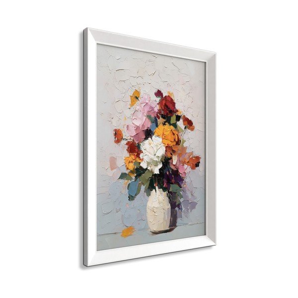 Nyomtatott keretezett kép 56x75 cm White Vase – Styler-image-4