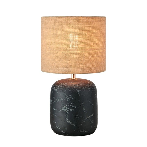 Fekete-natúr színű asztali lámpa juta búrával (magasság 45 cm) Montagna – Markslöjd