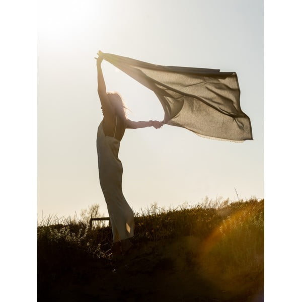 Summer Linen bézs pléd, 140 x 180 cm - Euromant-image-2