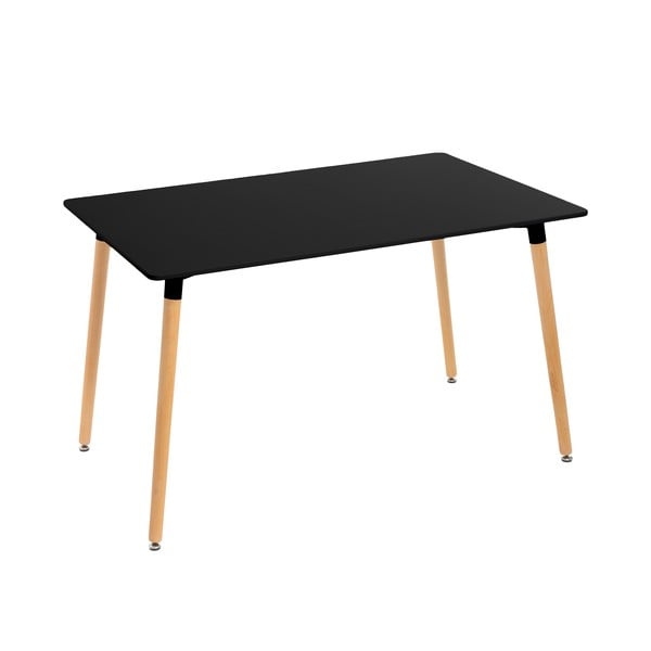 Fekete étkezőasztal fekete asztallappal 80x120 cm – Casa Selección