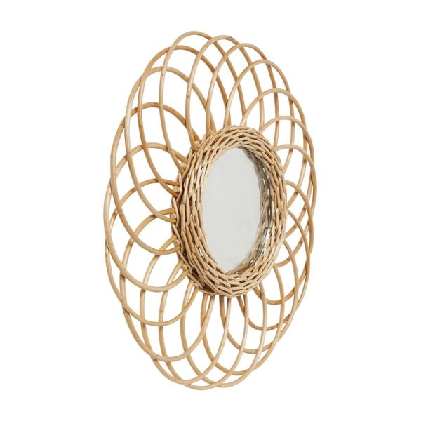 Swing falitükör rattan keretben, ø 34 cm - Kare Design-image-2