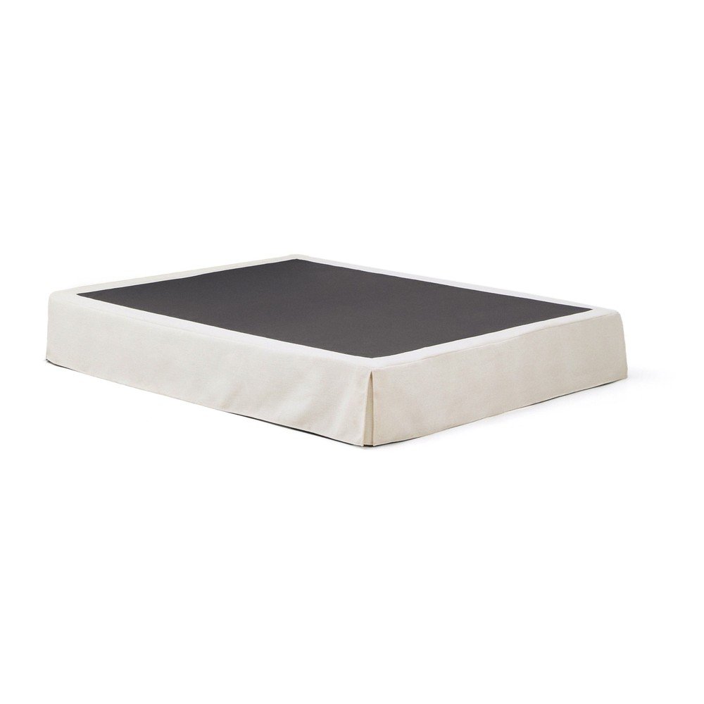 Fehér kárpitozott franciaágy ágytámla nélkül 160x200 cm Jaira  Kave Home