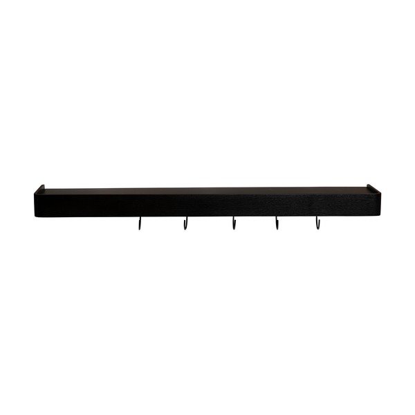 Fekete fali fogas kőrisfa dekorral polccal 120 cm Protopia – DAN-FORM Denmark-image-1