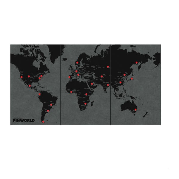 Pin World XL fekete falitérkép, 198 x 124 cm - Palomar-image-1