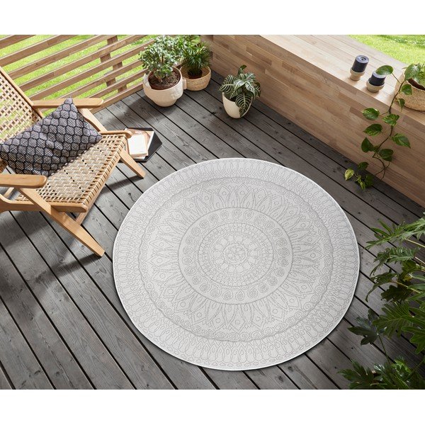Világosszürke kerek szőnyeg ø 120 cm Spirit – Hanse Home-image-1