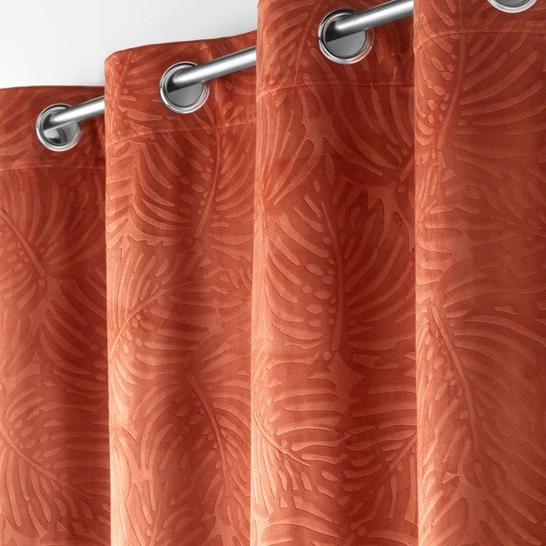 Téglavörös bársony függöny 140x240 cm Analia – douceur d'intérieur-image-1