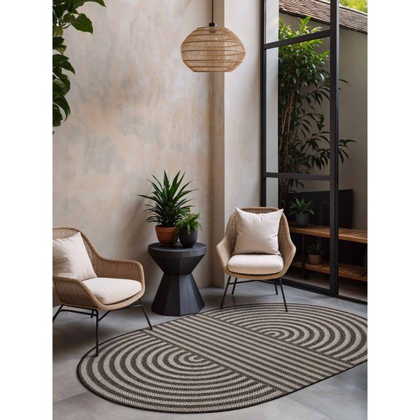 Fekete-krémszínű kültéri-beltéri szőnyeg 160x230 cm Haringey Woodfield – Ted Baker-image-1