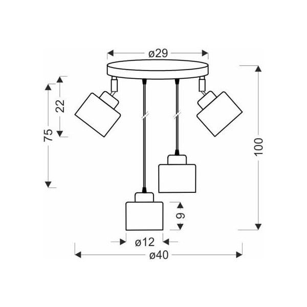 Fekete fém függőlámpa Wama – Candellux Lighting-image-1