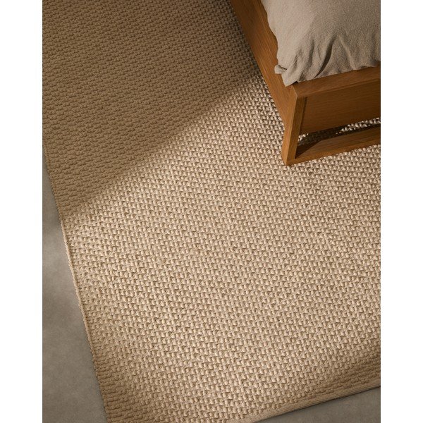 Krémszínű kézi szövésű pamutkeverék szőnyeg 160x230 cm Mascarell – Kave Home-image-3