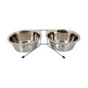 Rozsdamentes acél tálka szett állvánnyal kutyáknak ø 21 cm  Dog Fantasy – Plaček Pet Products