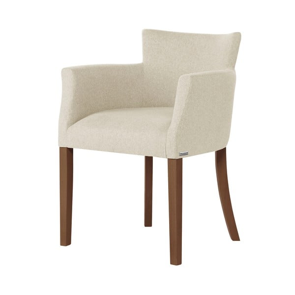 Santal krémes fehér bükkfa szék, sötétbarna lábakkal - Ted Lapidus Maison