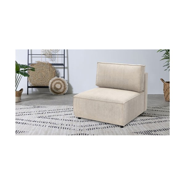 Krémszínű kordbársony kanapé modul (középső rész) Nihad modular – Bobochic Paris-image-1