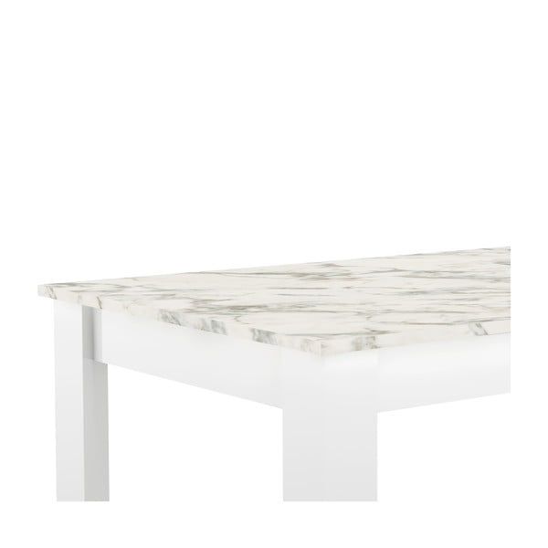 Fehér étkezőasztal márvány dekoros asztallappal 110x70 cm Nice - TemaHome -image-4