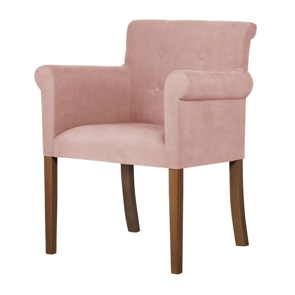 Flacon rózsaszín bükkfa szék, sötétbarna lábakkal - Ted Lapidus Maison