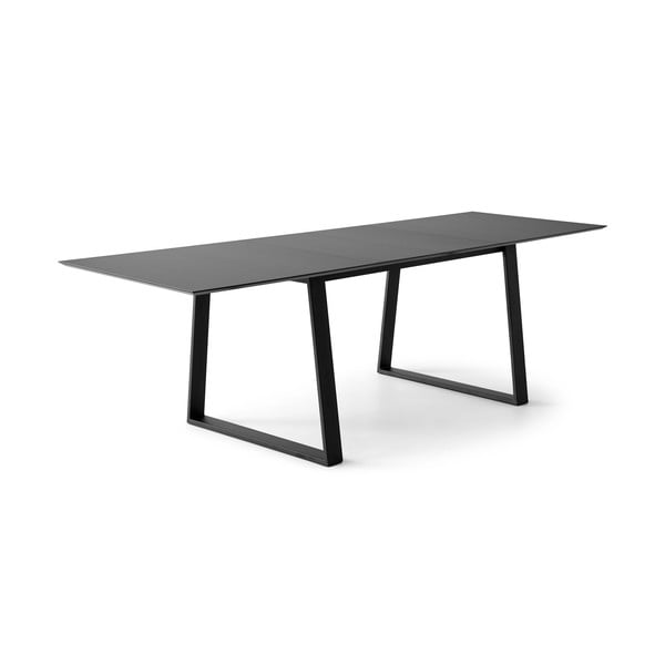 Fekete bővíthető étkezőasztal fekete asztallappal 100x210 cm Meza – Hammel Furniture-image-1