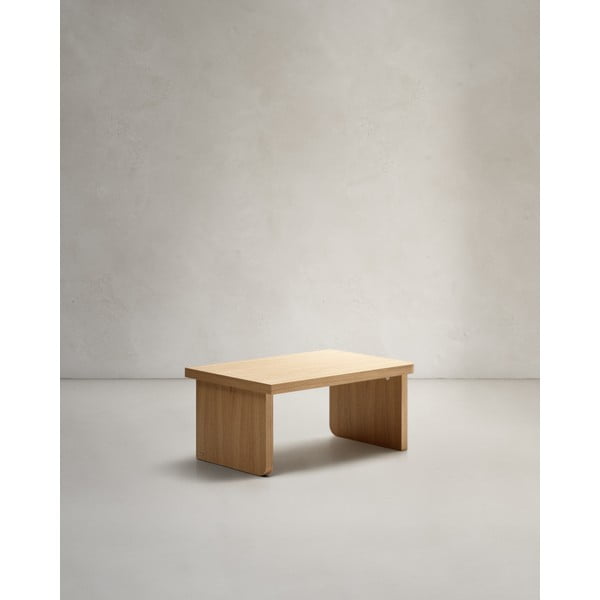 Natúr színű dohányzóasztal tölgyfa dekorral 89x62 cm Oaq – Kave Home-image-4