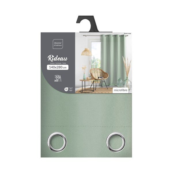 Zsályaszínű mikroszálas dimout (részleges sötétítő) függöny 140x280 cm Absolu – douceur d'intérieur-image-4