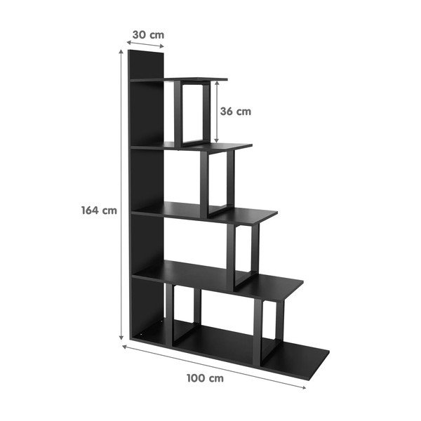 Fekete polcos állvány 100x164 cm Step – Kalune Design-image-4