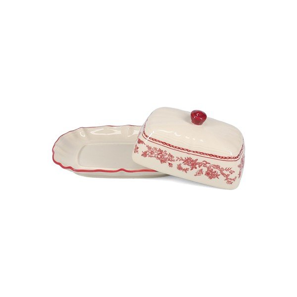 Borvörös-elefántcsont színű porcelán vajtartó Cyril – S|P Collection-image-2