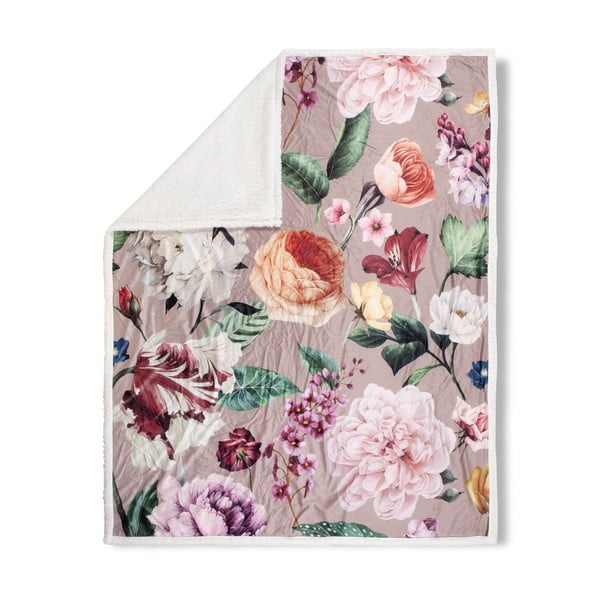 Fiori bézs kétoldalas takaró, 130 x 160 cm - Descanso