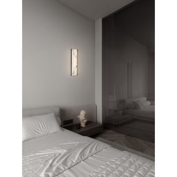 Fehér-matt fekete LED fali lámpa kő dekorral Shado – Nova Luce-image-1