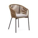 Bézs fém-párnázott kerti szék Yanet – Kave Home