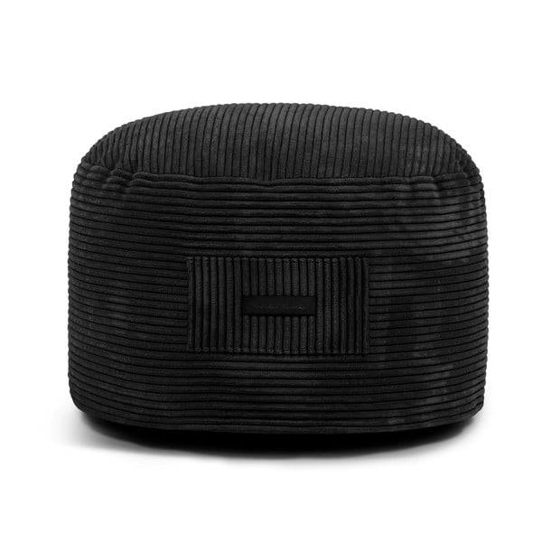 Fekete kordbársony puff Om 60 – SLOWDOWN