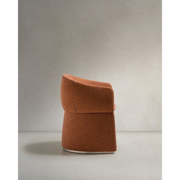 Terrakotta színű kárpitozott karfás étkezőfotel Bosca – Kave Home-image-4