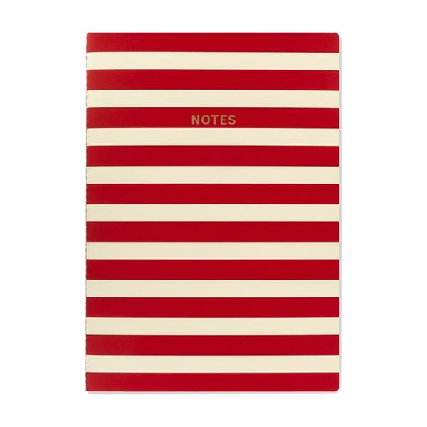 Stripe piros-fehér jegyzetfüzet, A4 - GO Stationery