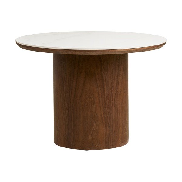 Sötét natúr színű kerek dohányzóasztal kerámia asztallappal ø 60 cm Noli – House Nordic