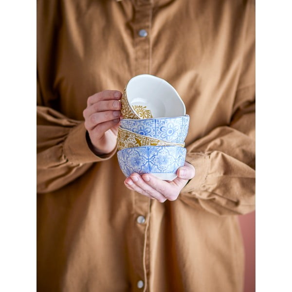 Kék-narancssárga kőedény tálka szett 4 db-os 200 ml Milton – Bloomingville-image-1