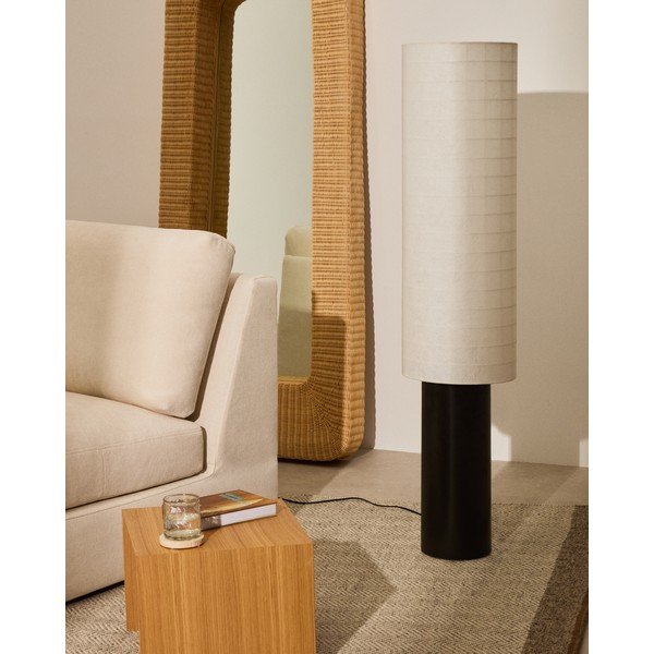 Fehér-fekete állólámpa textil búrával (magasság 142 cm) Dulan – Kave Home-image-1