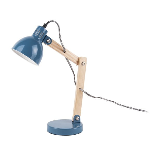 Ogle kék asztali lámpa, fa részletekkel - Leitmotiv
