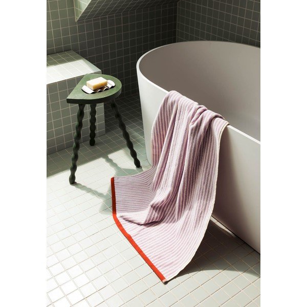 Levendula színű-krémszínű frottír pamut törölköző 50x80 cm Gobo – noo.ma-image-4