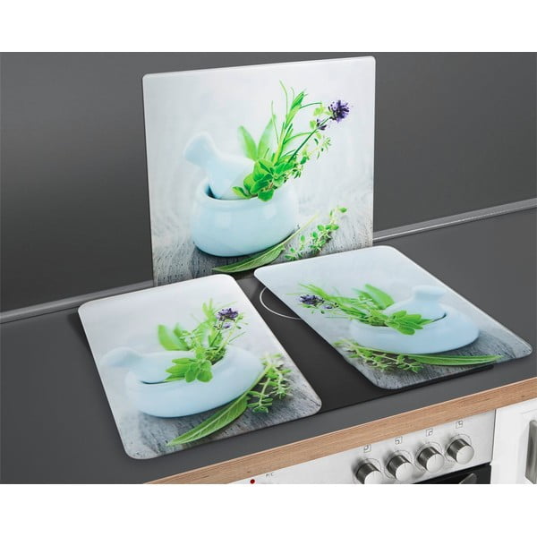 Edzett üveg falvédő tűzhelyhez 50x56 cm Herb Garden – Wenko-image-4